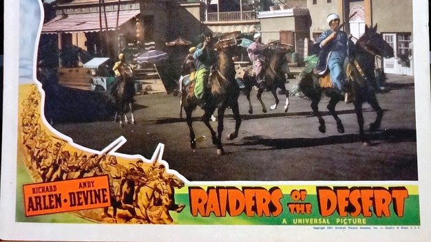 Raiders Original Universal Picture dated 1941 for the film "Raiders of the Desert" with Richard Arlen and Andy Devine. Dimension...
